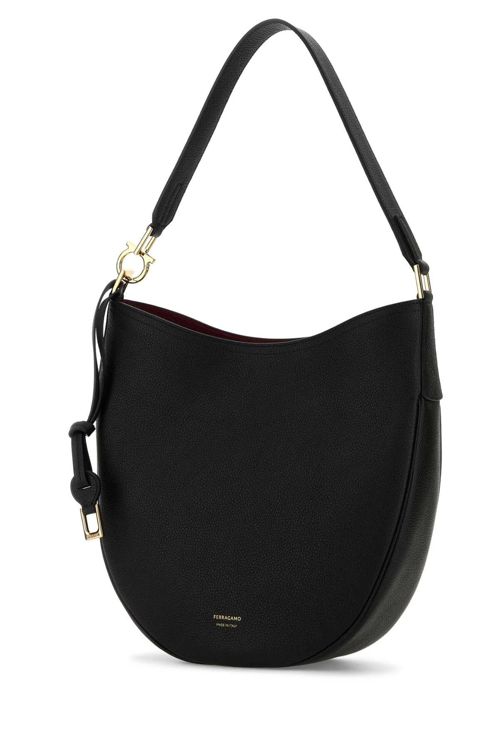 Bolsa de ombro média Smile em couro preto feminina Salvatore Ferragamo
