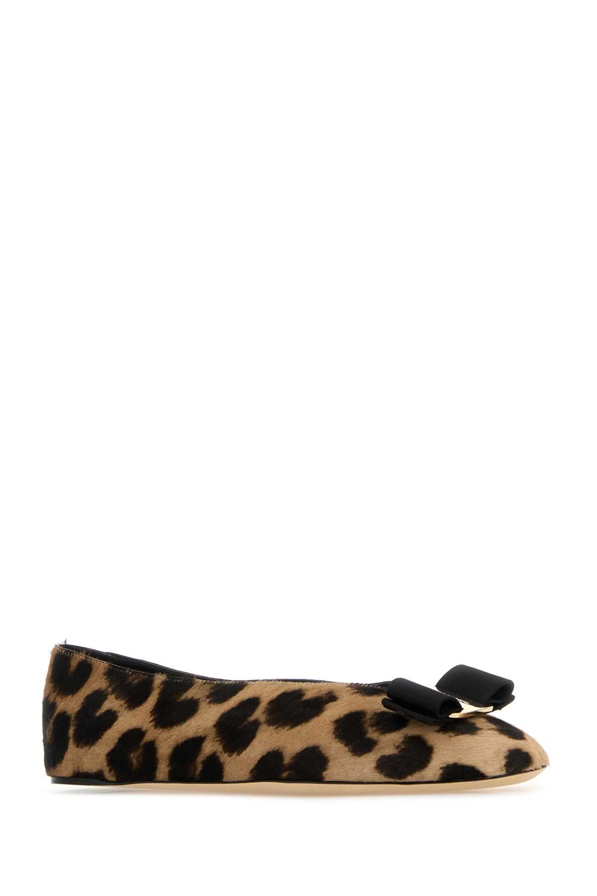 Salvatore Ferragamo Women Printed Calf Hair Vanna Ballerinas