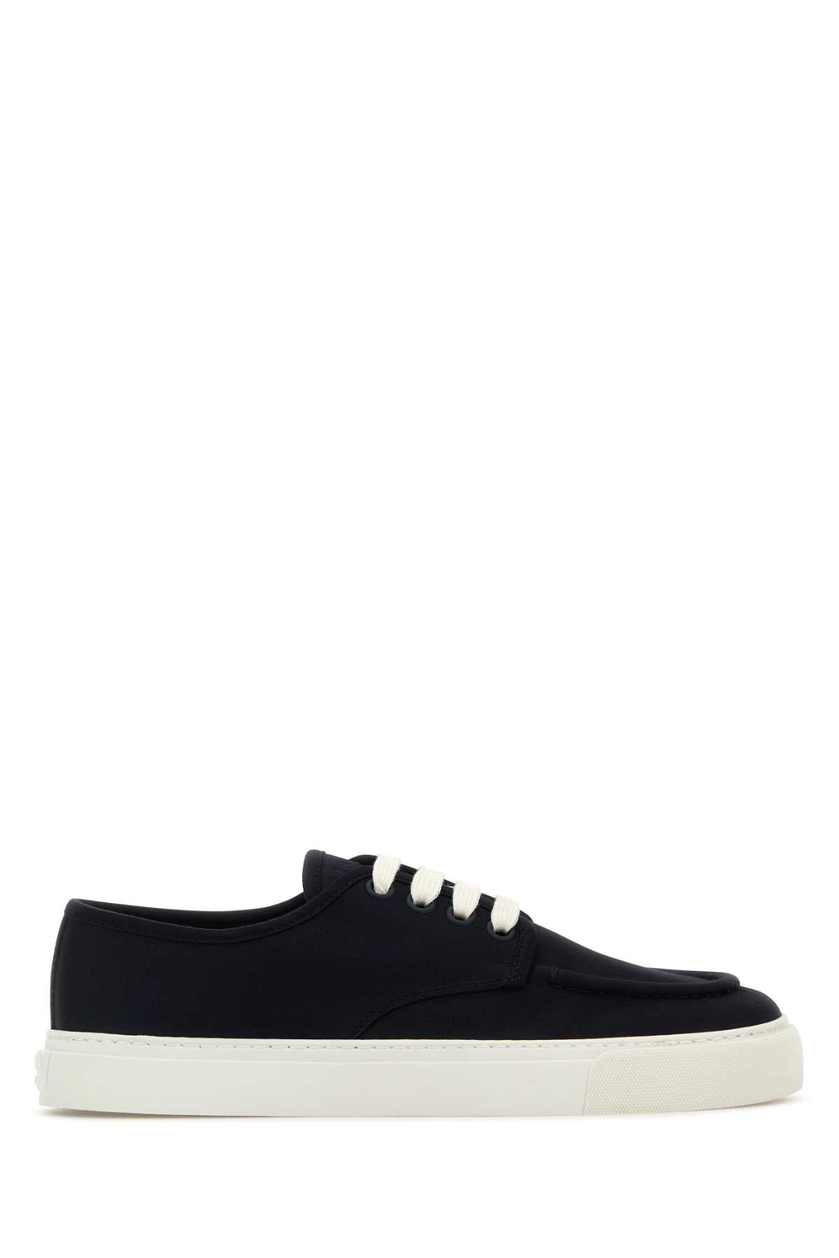 Prada Men Navy Blue Canvas Sneakers
