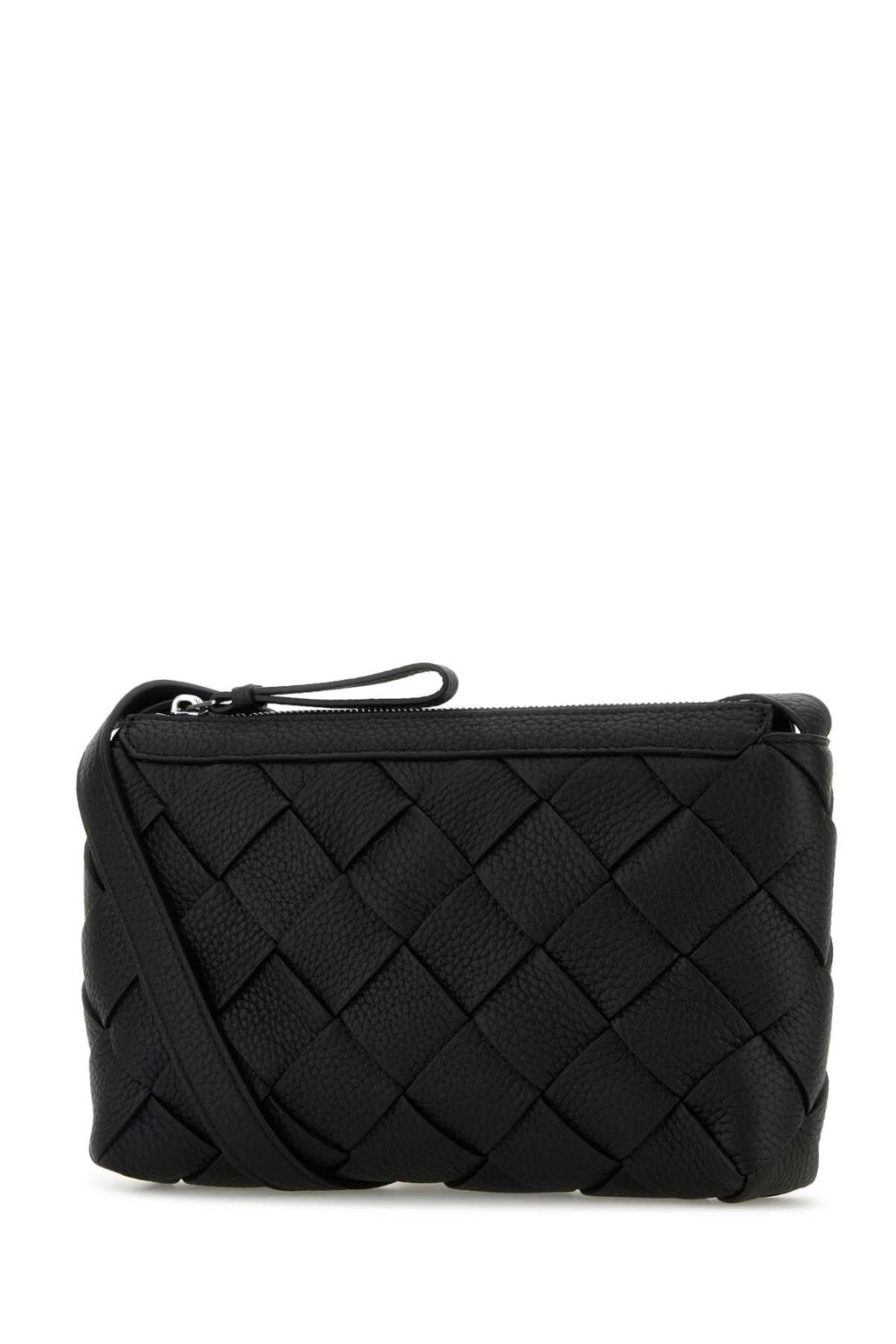 Bottega Veneta Men Black Leather Diago Crossbody Bag