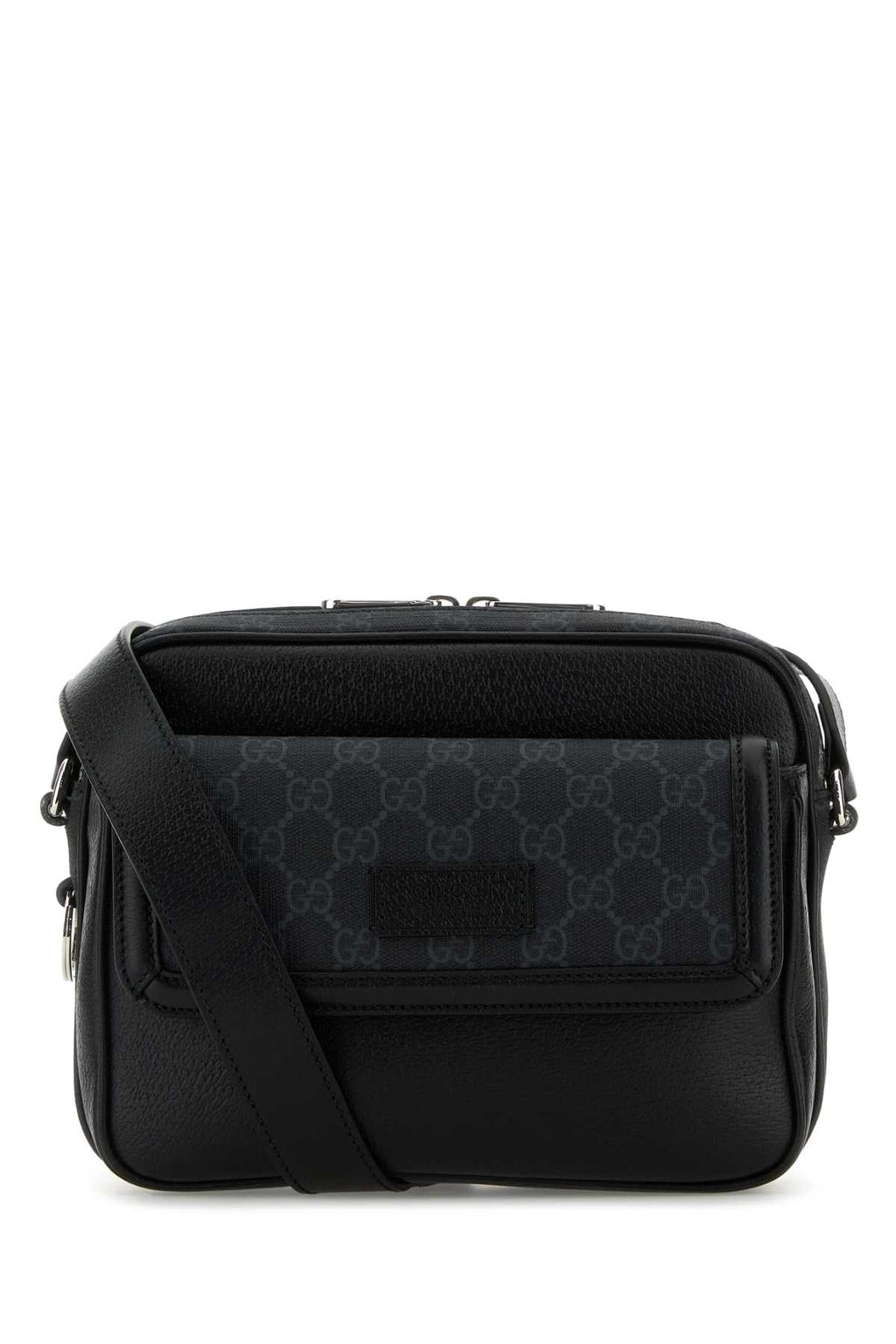 Gucci Men Black Leather Small Crossbody Bag