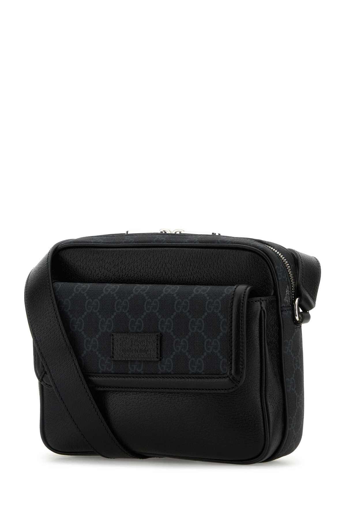 Gucci Men Black Leather Small Crossbody Bag