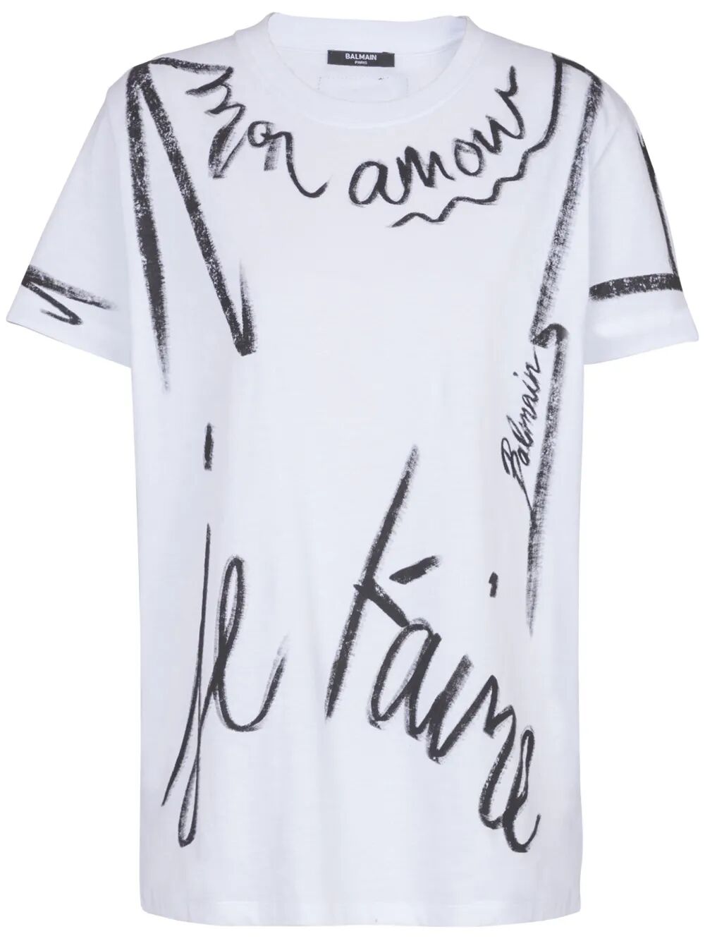 Balmain Women Sl Writing Printed T-Shirt