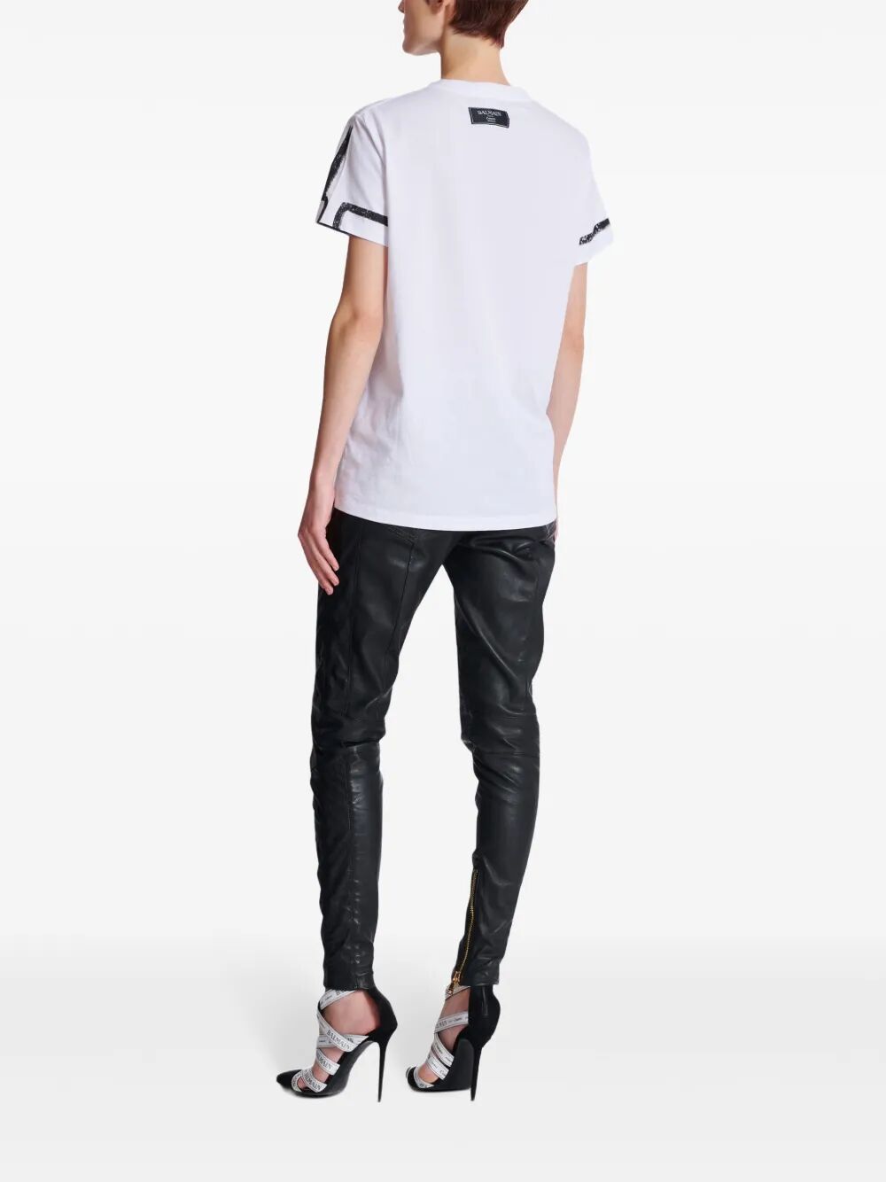 Balmain Women Sl Writing Printed T-Shirt