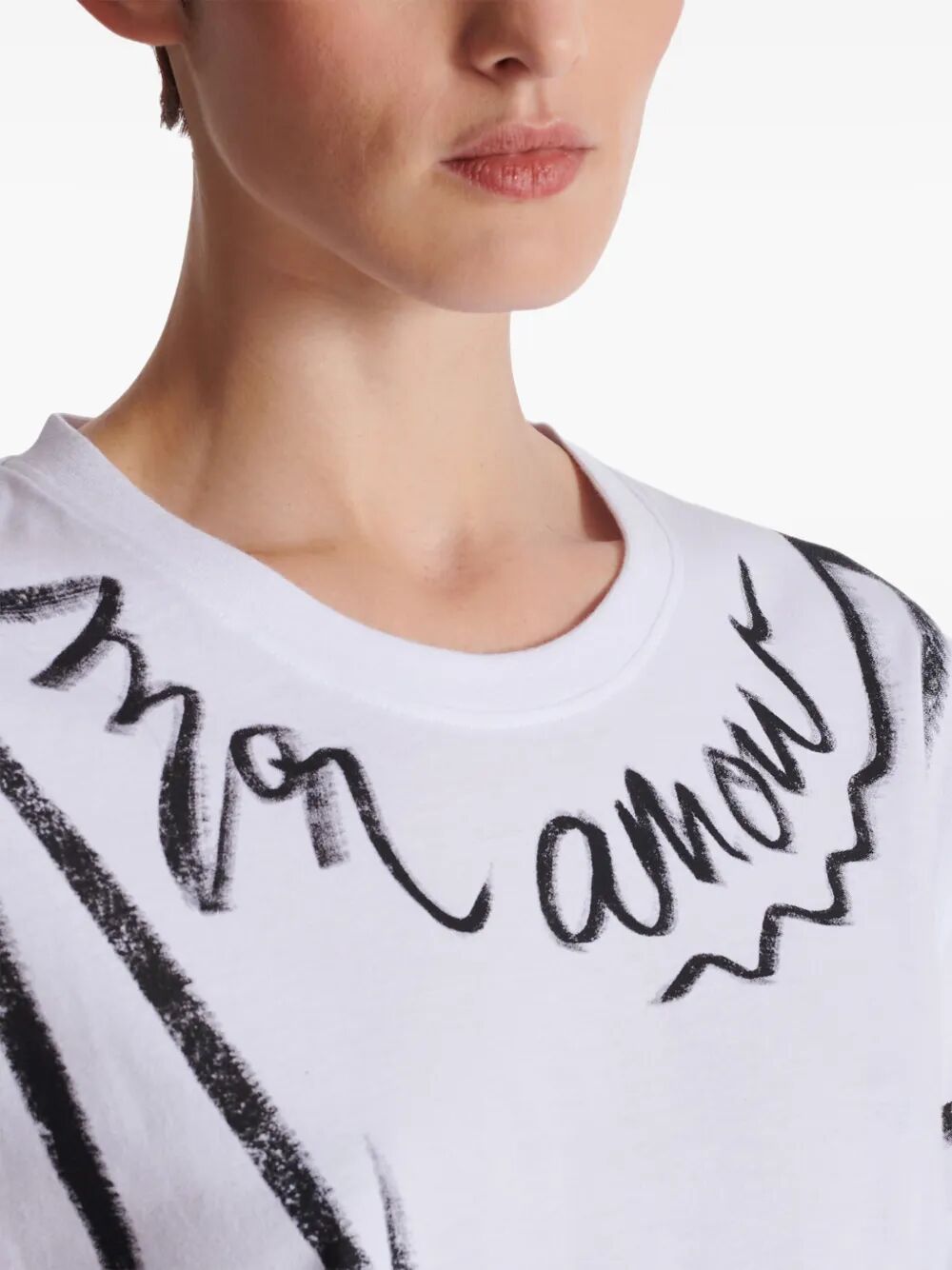 Balmain Women Sl Writing Printed T-Shirt
