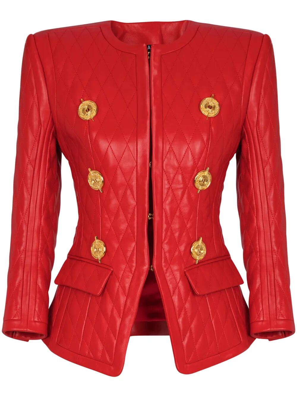 Balmain Women Sd To Sd 2 Pkts Lambskin Quilted Jacket