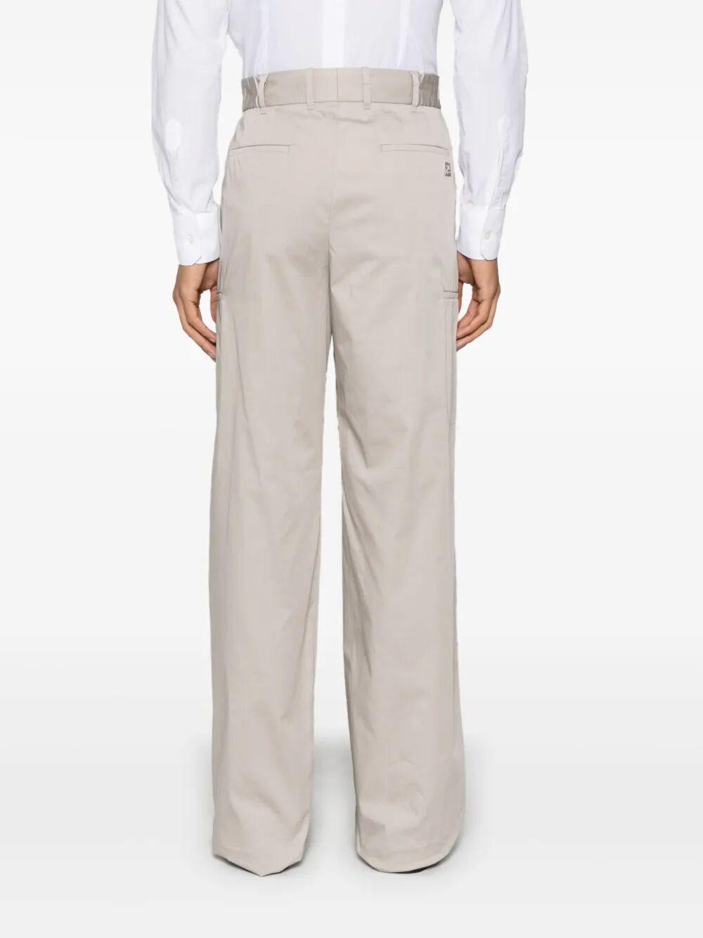 Fendi Men Straight-Cut Cargo Cotton Trousers