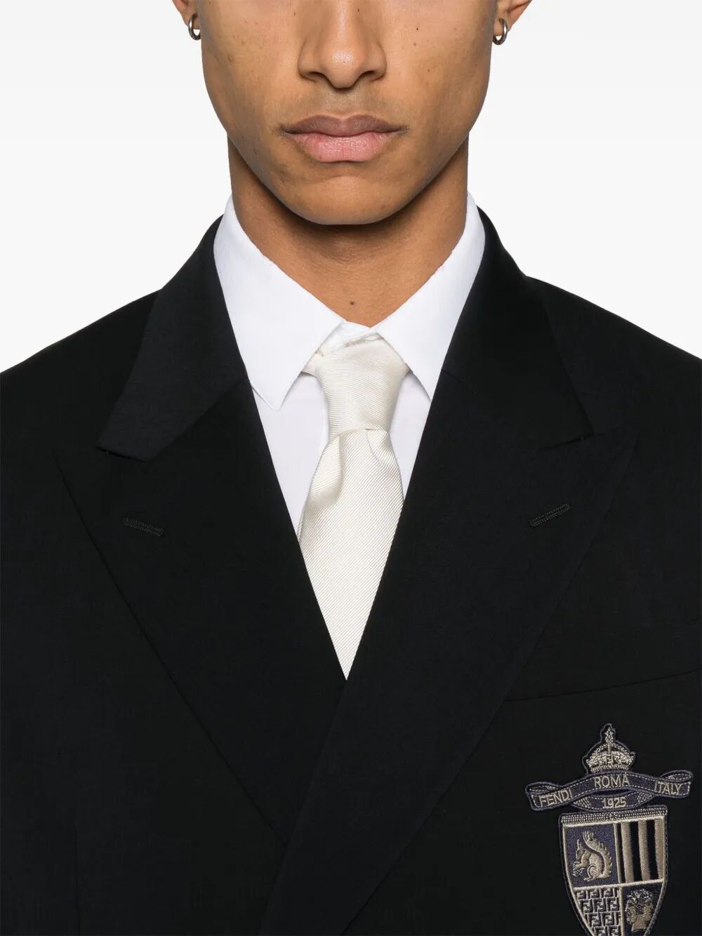 Fendi Men Straight-Cut Double Breasted Wool Jacket