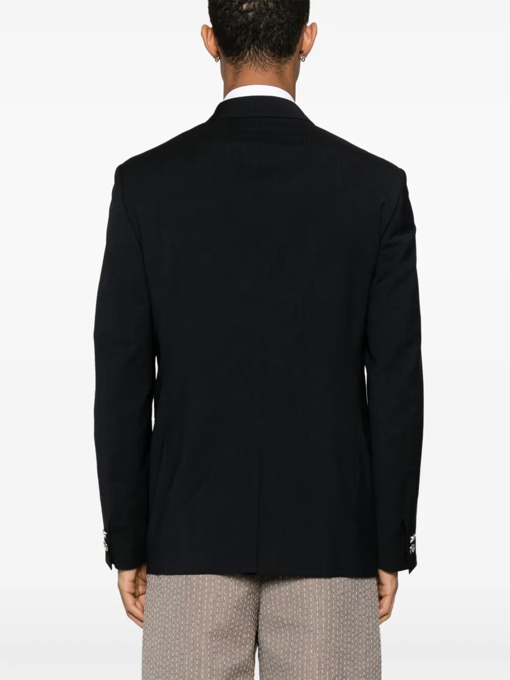 Fendi Men Straight-Cut Double Breasted Wool Jacket