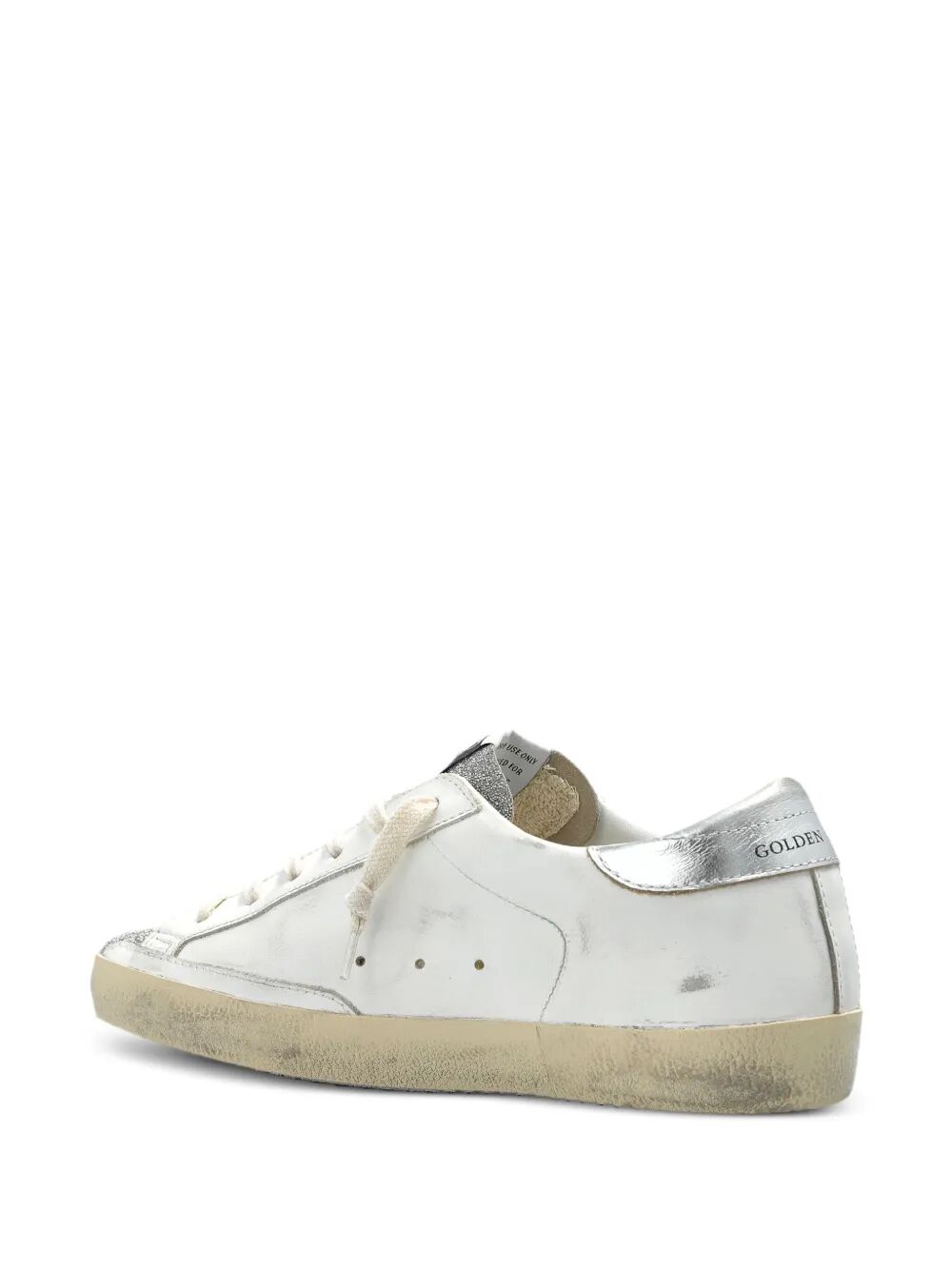 Golden Goose Women "Super Star" Leather Upper With Signature Crystal Toe And Tongue Zebra Horsy Star Laminated Heel