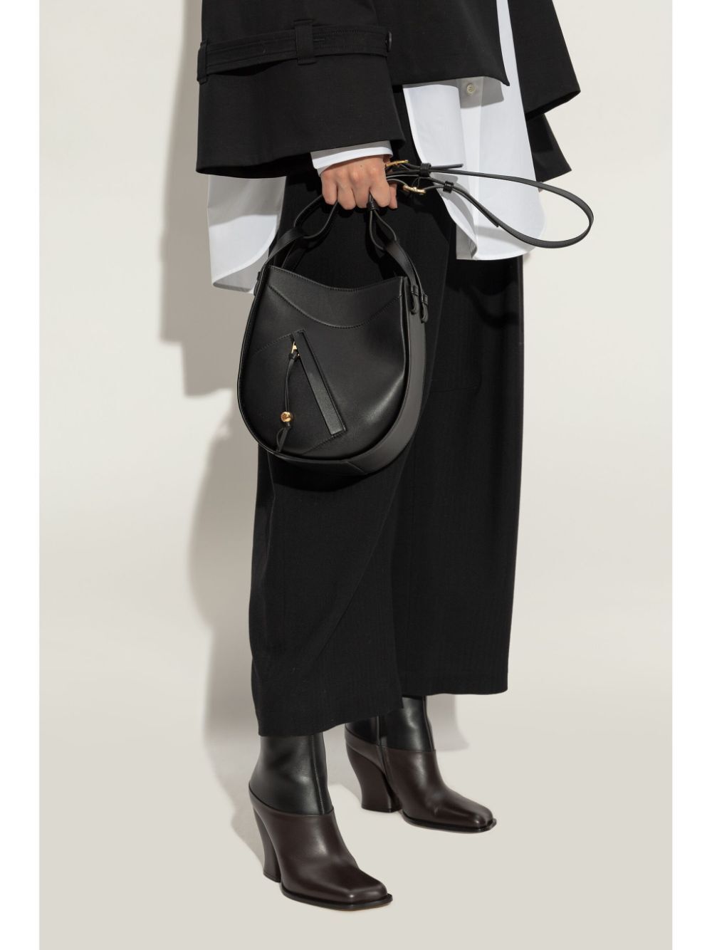 Loewe Women Hammock Slice Bag In Shiny Calfskin