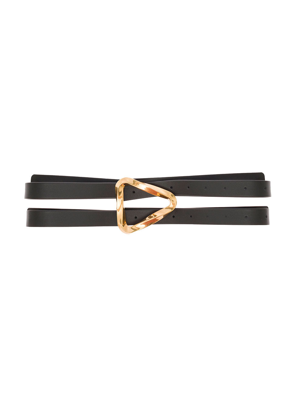 Bottega Veneta Women Black Belt With Triangular Buckle Closure In Leather Woman
