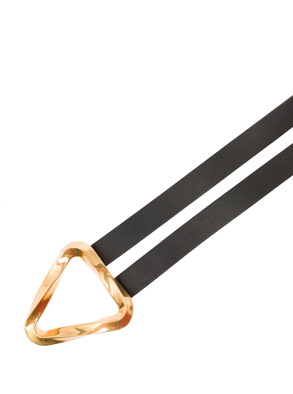 Bottega Veneta Women Black Belt With Triangular Buckle Closure In Leather Woman