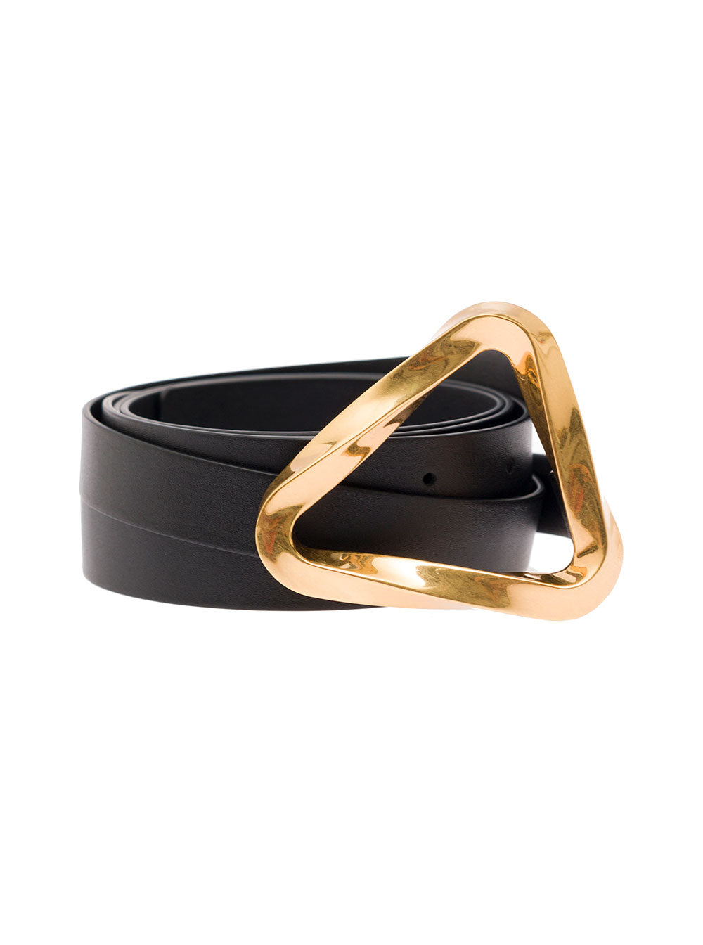 Bottega Veneta Women Black Belt With Triangular Buckle Closure In Leather Woman