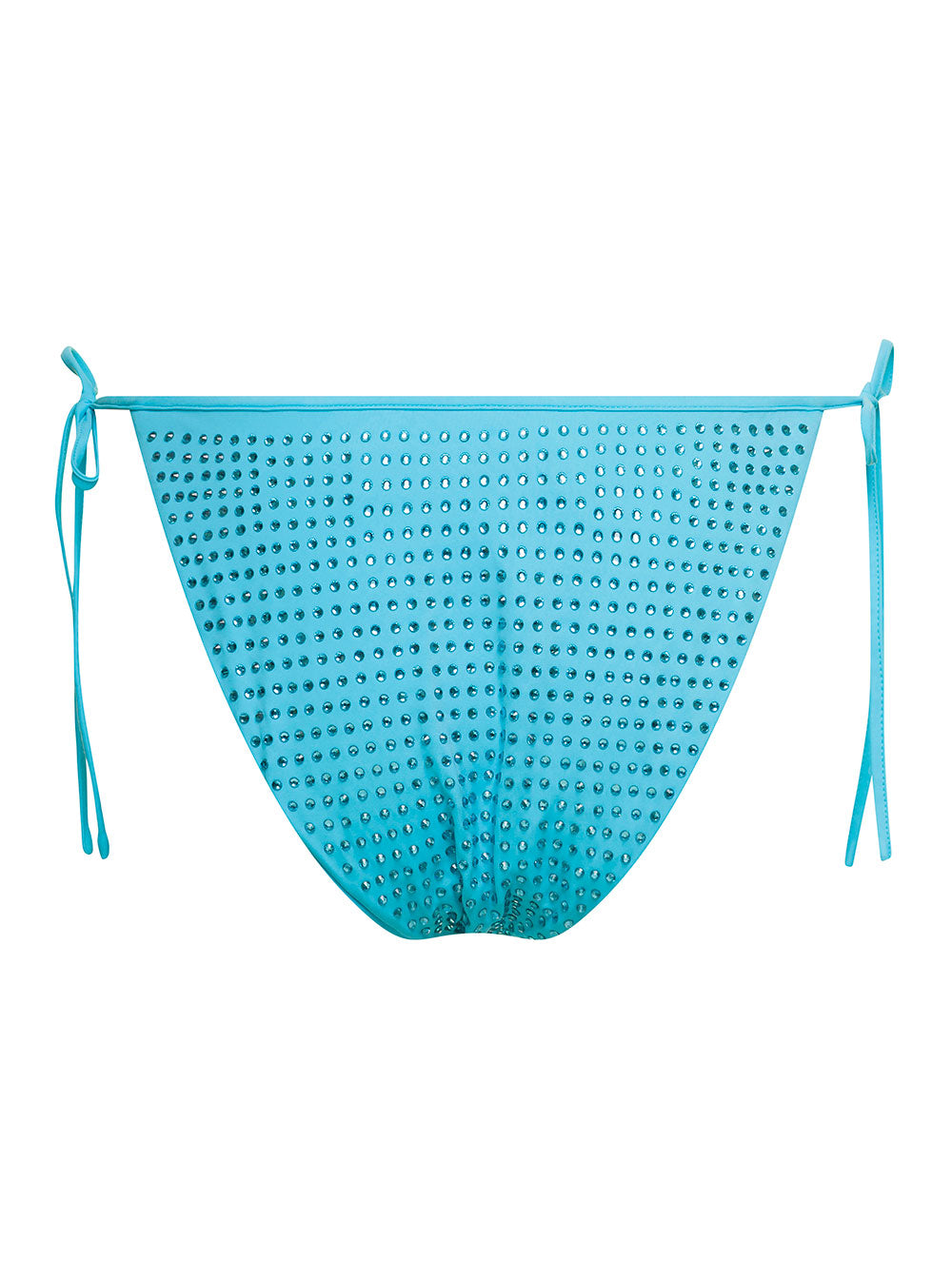 Self-Portrait Women Bikini Bottom With All-Over Crystal Embellishment In Light-Blue Polyamide Woman