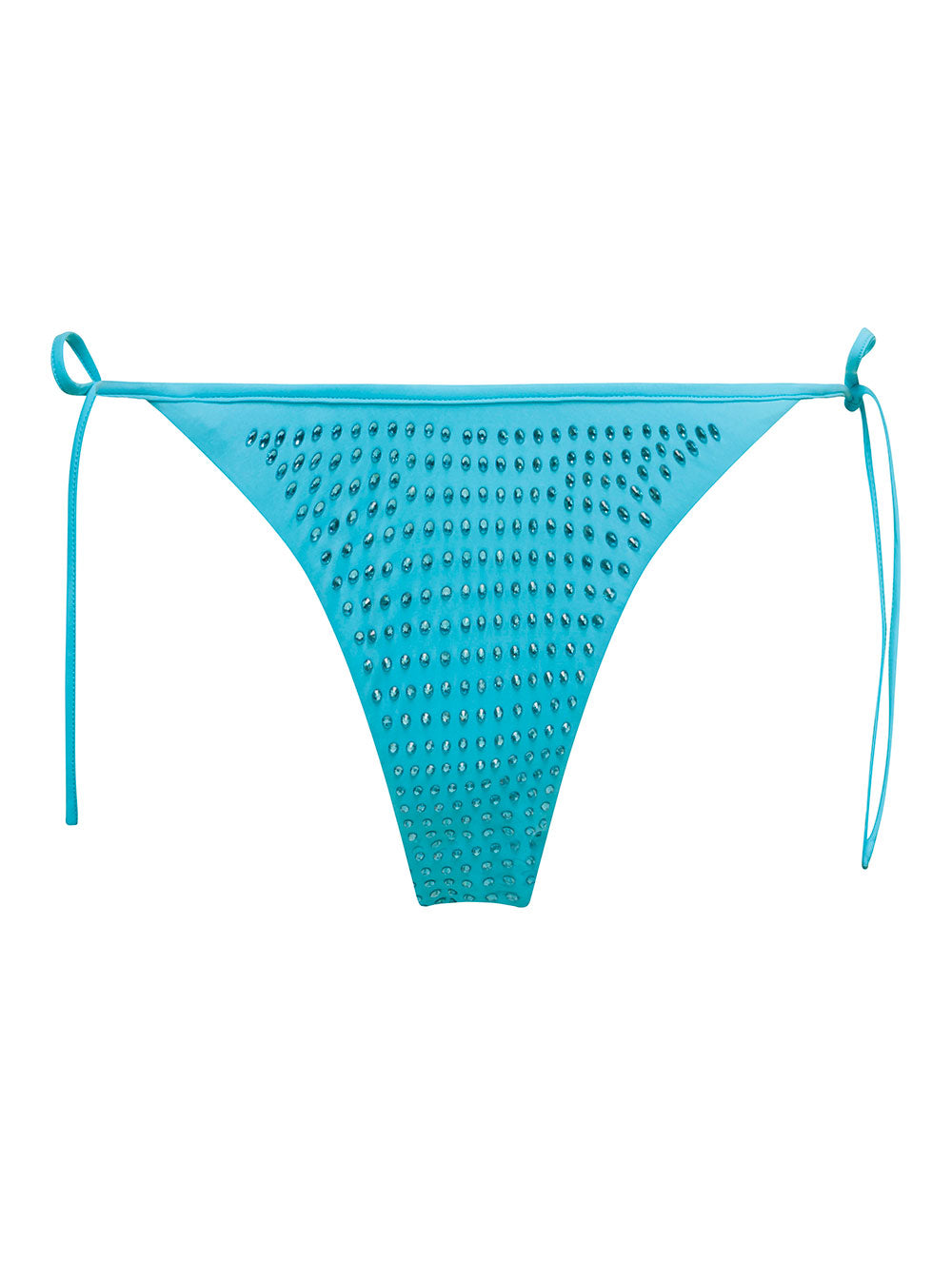 Self-Portrait Women Bikini Bottom With All-Over Crystal Embellishment In Light-Blue Polyamide Woman