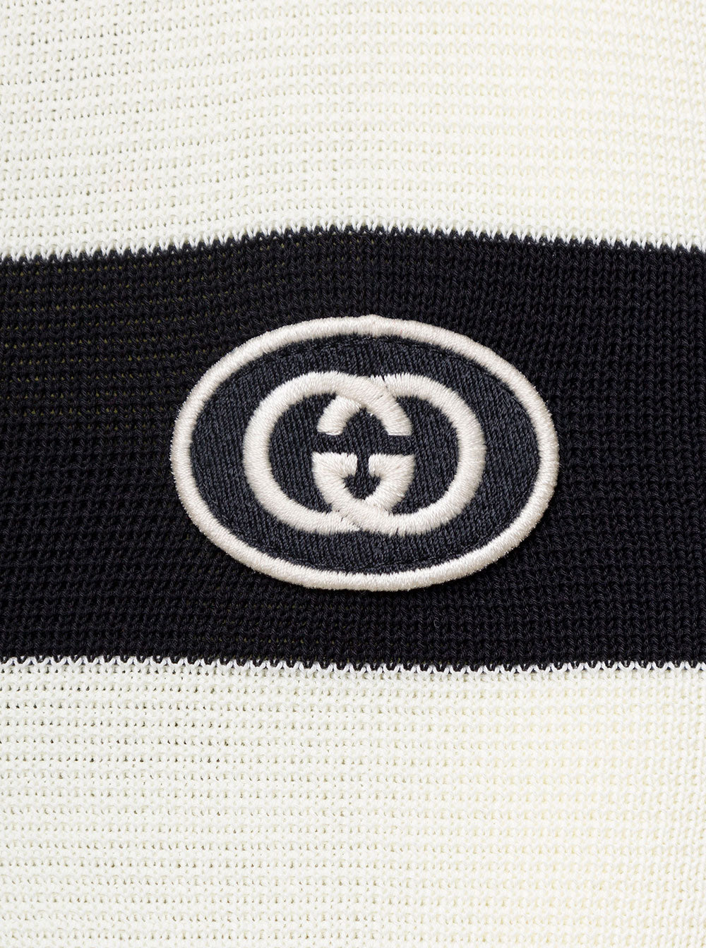 Gucci Men Striped Black And White Knit Polo With Detachable Sleeves In Cotton Man