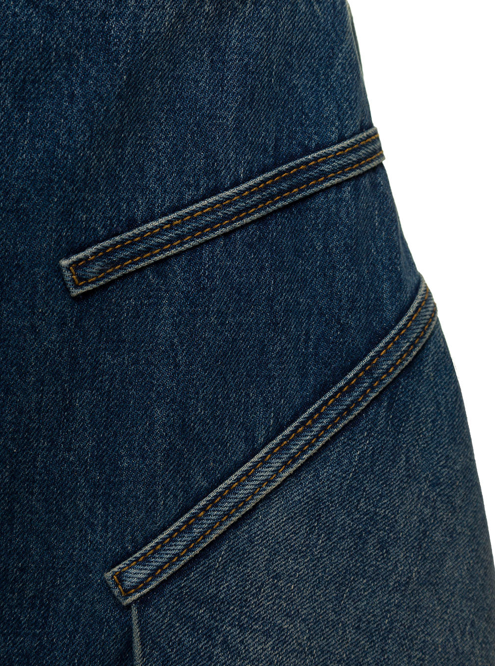 Alexander Mcqueen Women Blue Mini Dress With Cut-Out Detail And Pleated Skirt In Cotton Denim Woman