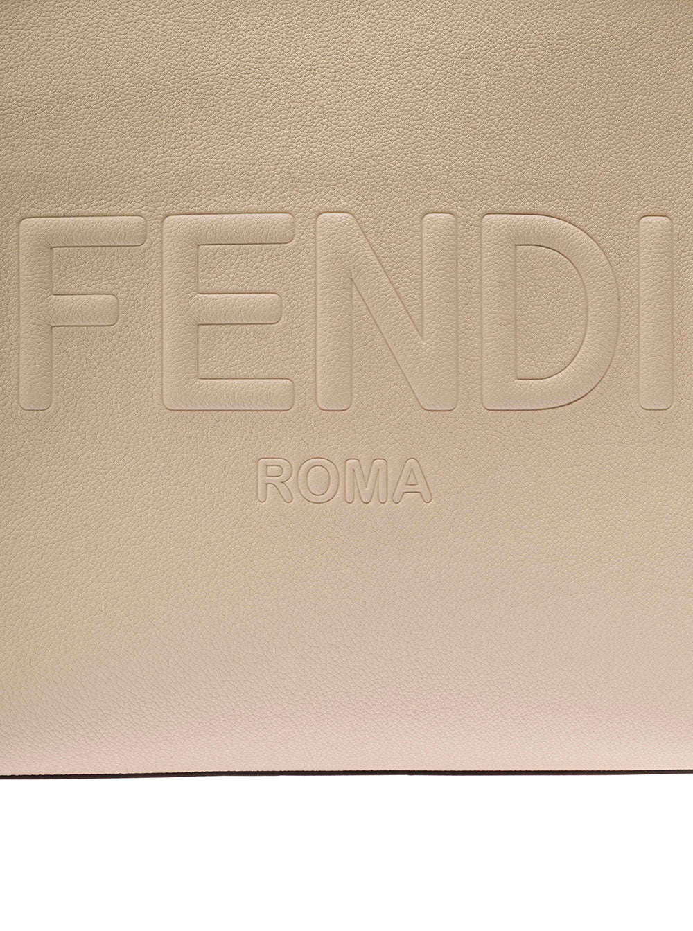 Fendi Men Beige Go To Shopper Medium In Grain Leather Man