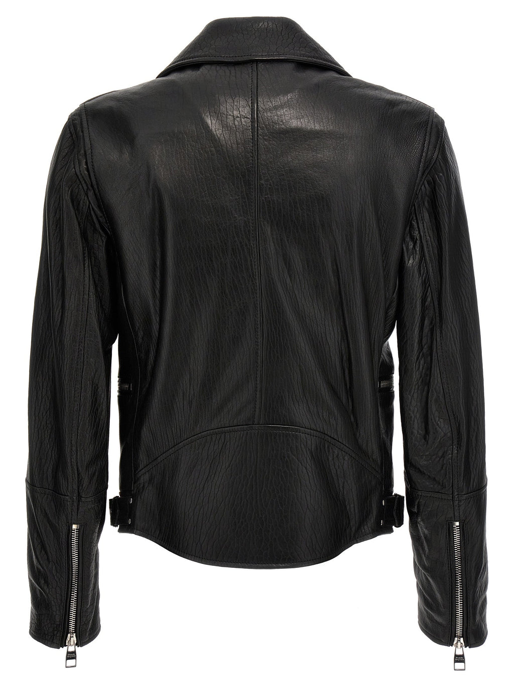 Mcqueen Men Texture Leather Jacket