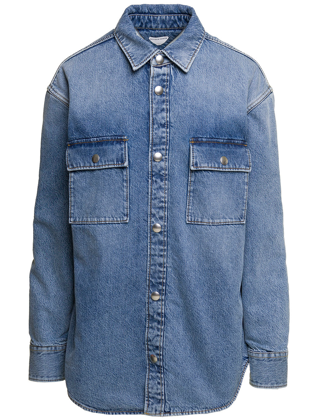 Bottega Veneta Women Indigo Medium Washing 'Vintage' Shirt With Patch Pockets In Cotton Denim Woman