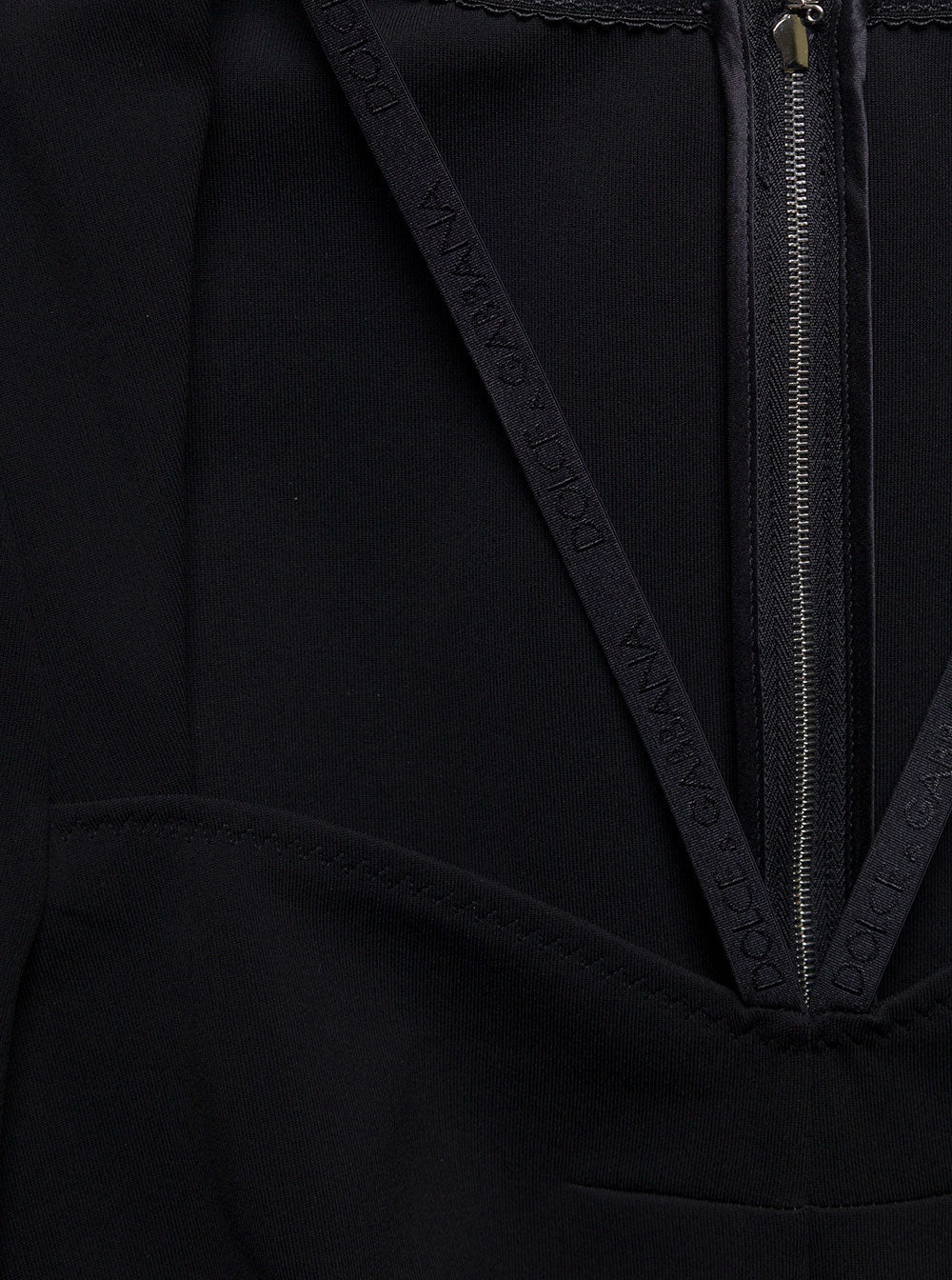 Dolce & Gabbana Women Black Mini Dress With Short Sleeves And Neckline Detail In Viscose Blend Woman