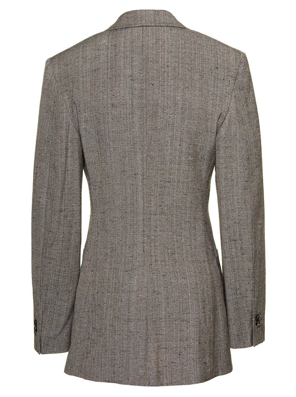 Bottega Veneta Women Grey Single-Breasted Slim-Fitted Jacket With Single Button In Viscose Blend Woman