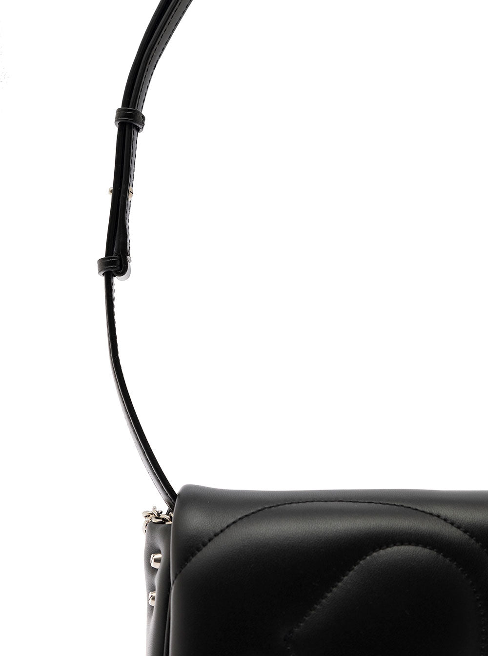 Alexander Mcqueen Women 'The Seal' Black Shoulder Bag With Seal Detail In Matelassé Leather Woman