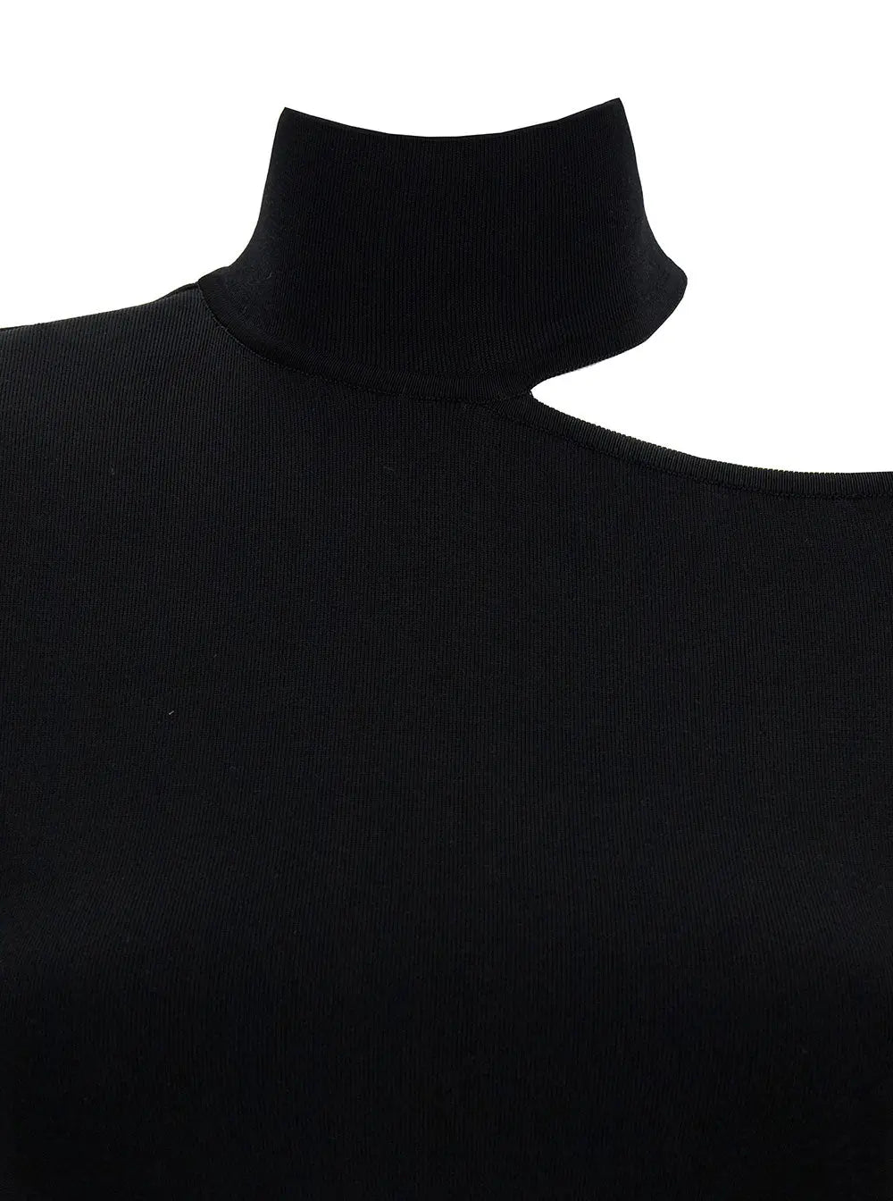 Ferragamo Women Midi Black Dress With Cut-Out And Long Sleeve In Viscose Blend Woman Luosophy