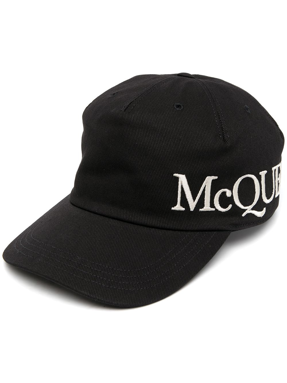 Alexander Mcqueen Men Oversize Black Jersey  Hat With  Logo Alexander Mcqueen Man