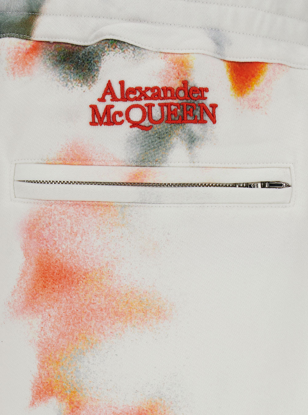 Alexander Mcqueen Men Pantaloncini Con Stampa Multicolor All-Over E Ricamo Logo In Cotone Multicolor Uomo