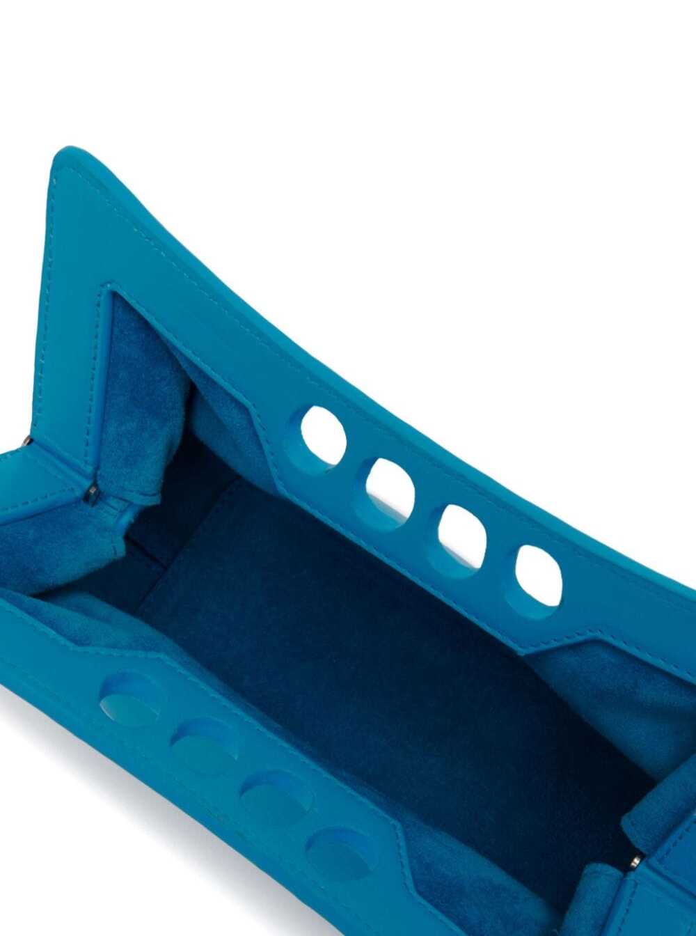 Alexander Mcqueen Women 'Peak Mini' Blue Handbag In Leather Woman