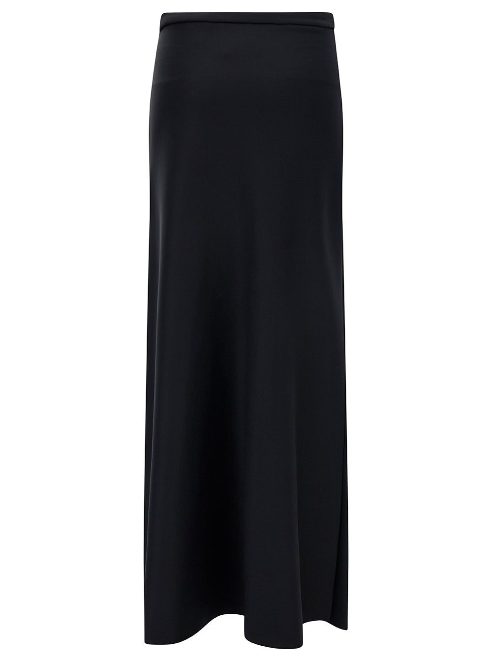 Max Mara Women Maxi Black Skirt With Invisible Zipò In Polyamide And Cotton Woman