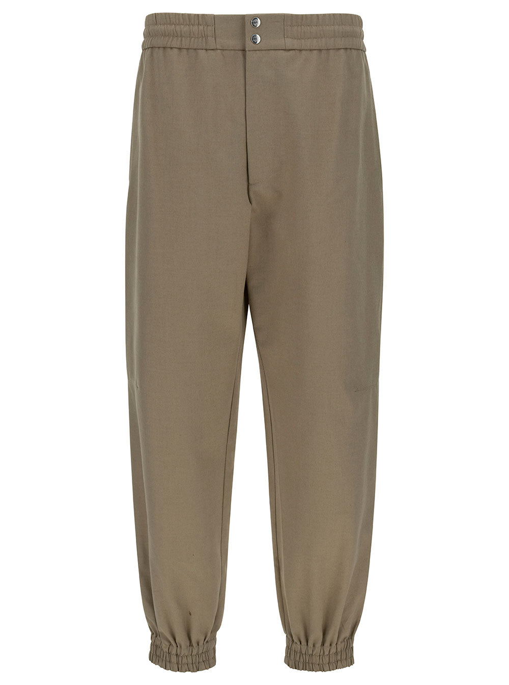 Alexander Mcqueen Men Beige Cargo Pants With Elastic Waistband In Cotton Man