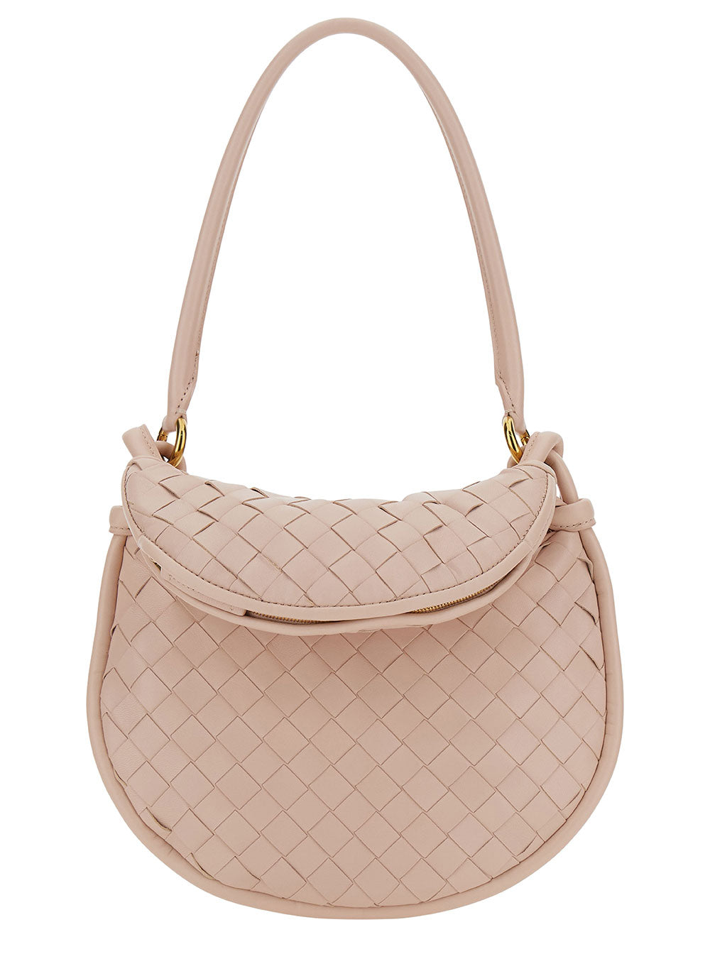 Bottega Veneta Women 'Small Gemelli' Pink Shoulder Bag With Intrecciato Motif In Leather Woman