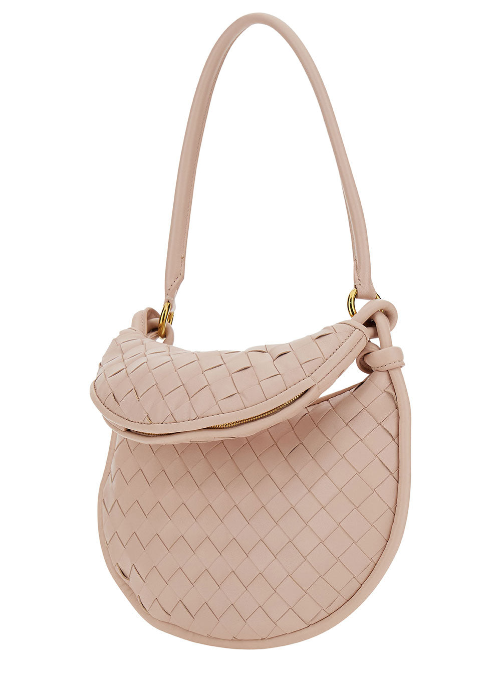 Bottega Veneta Women 'Small Gemelli' Pink Shoulder Bag With Intrecciato Motif In Leather Woman