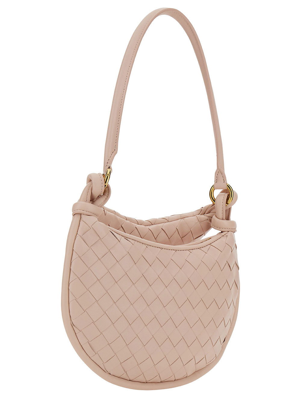 Bottega Veneta Women 'Small Gemelli' Pink Shoulder Bag With Intrecciato Motif In Leather Woman