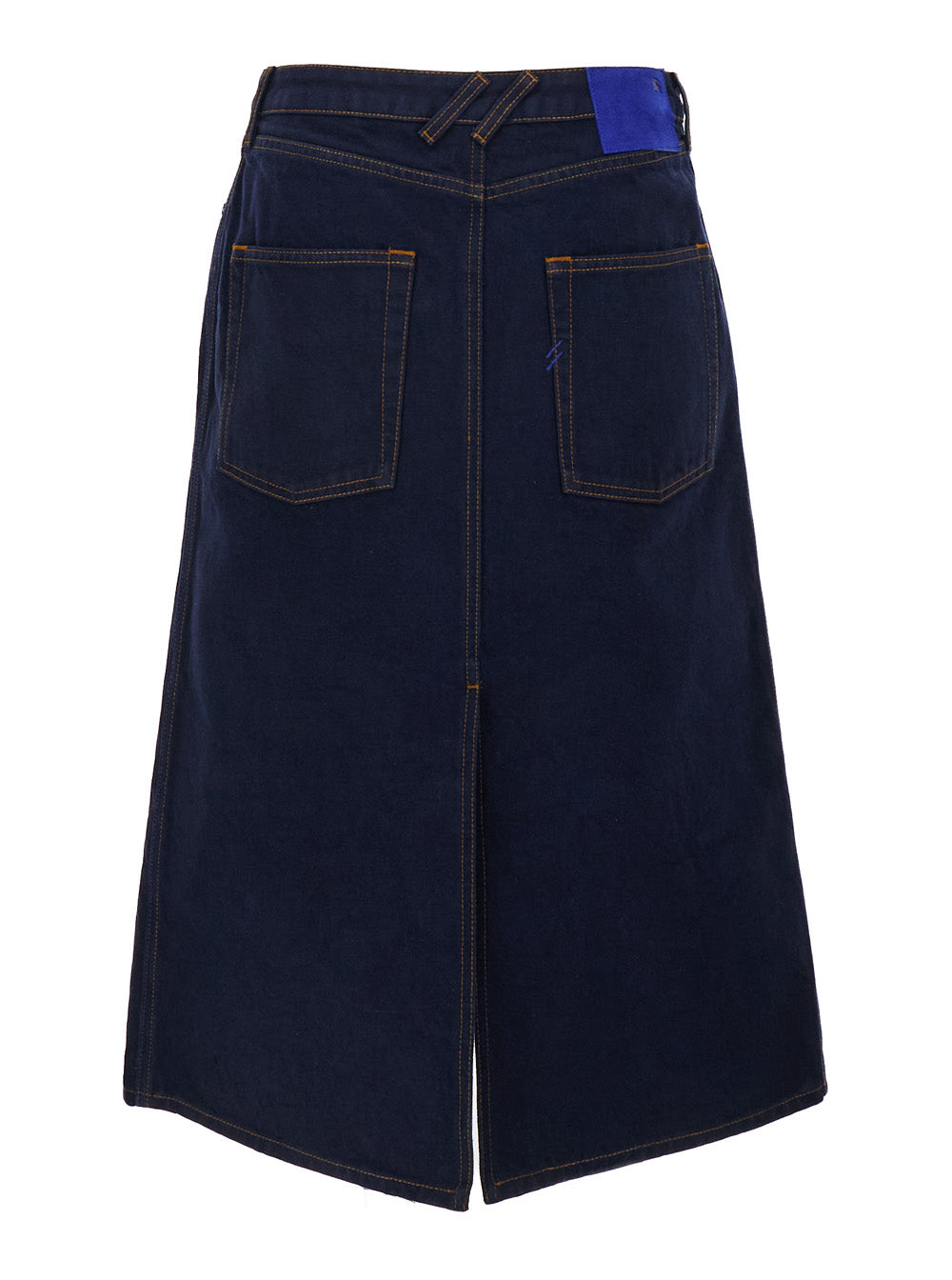 Burberry Women Blue Denim Midi Skirt In Cotton Woman