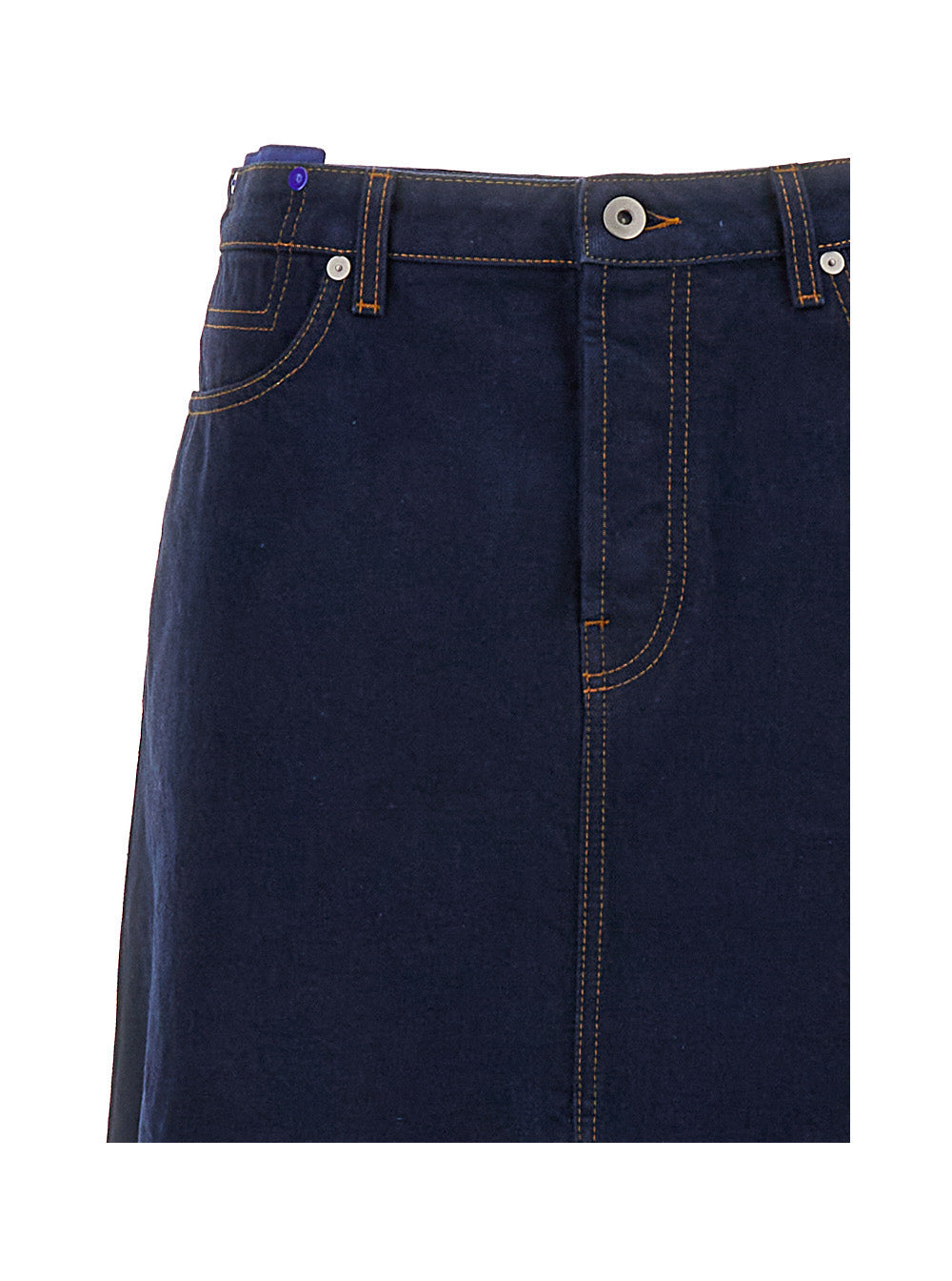 Burberry Women Blue Denim Midi Skirt In Cotton Woman