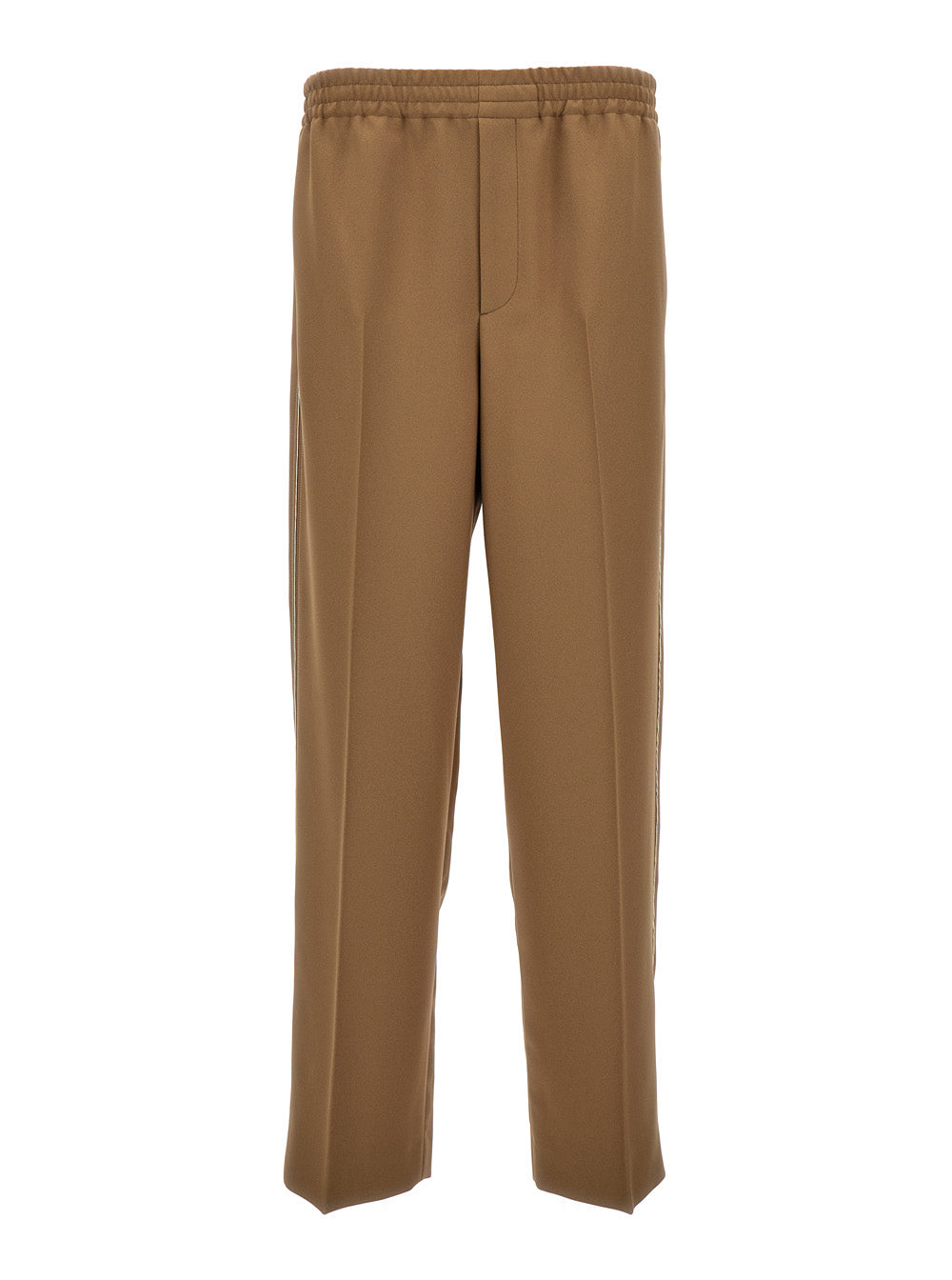 Gucci Men Beige Tapered Leg Trousers In Technical Fabric Man