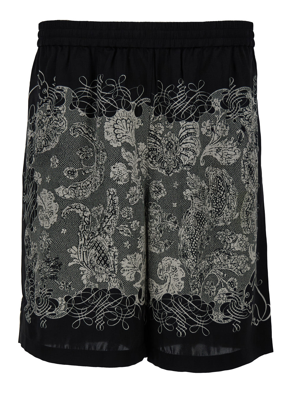 Acne Studios Men White & Black All-Over Graphic Print Sport Shorts In Viscose Man