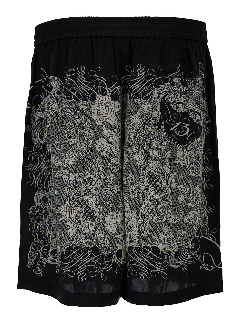 Acne Studios Men White & Black All-Over Graphic Print Sport Shorts In Viscose Man