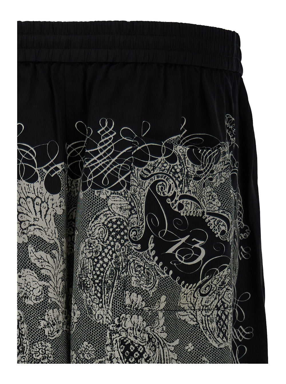 Acne Studios Men White & Black All-Over Graphic Print Sport Shorts In Viscose Man