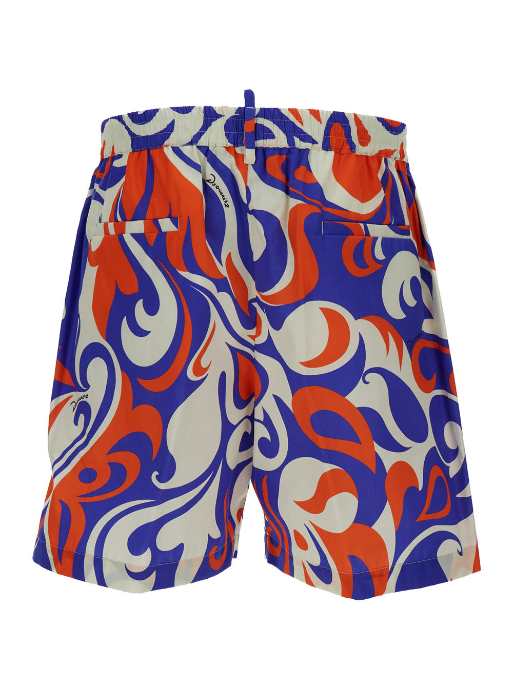Dsquared2 Men Multicolored Palm Beach Waves Shorts In Cotton Man