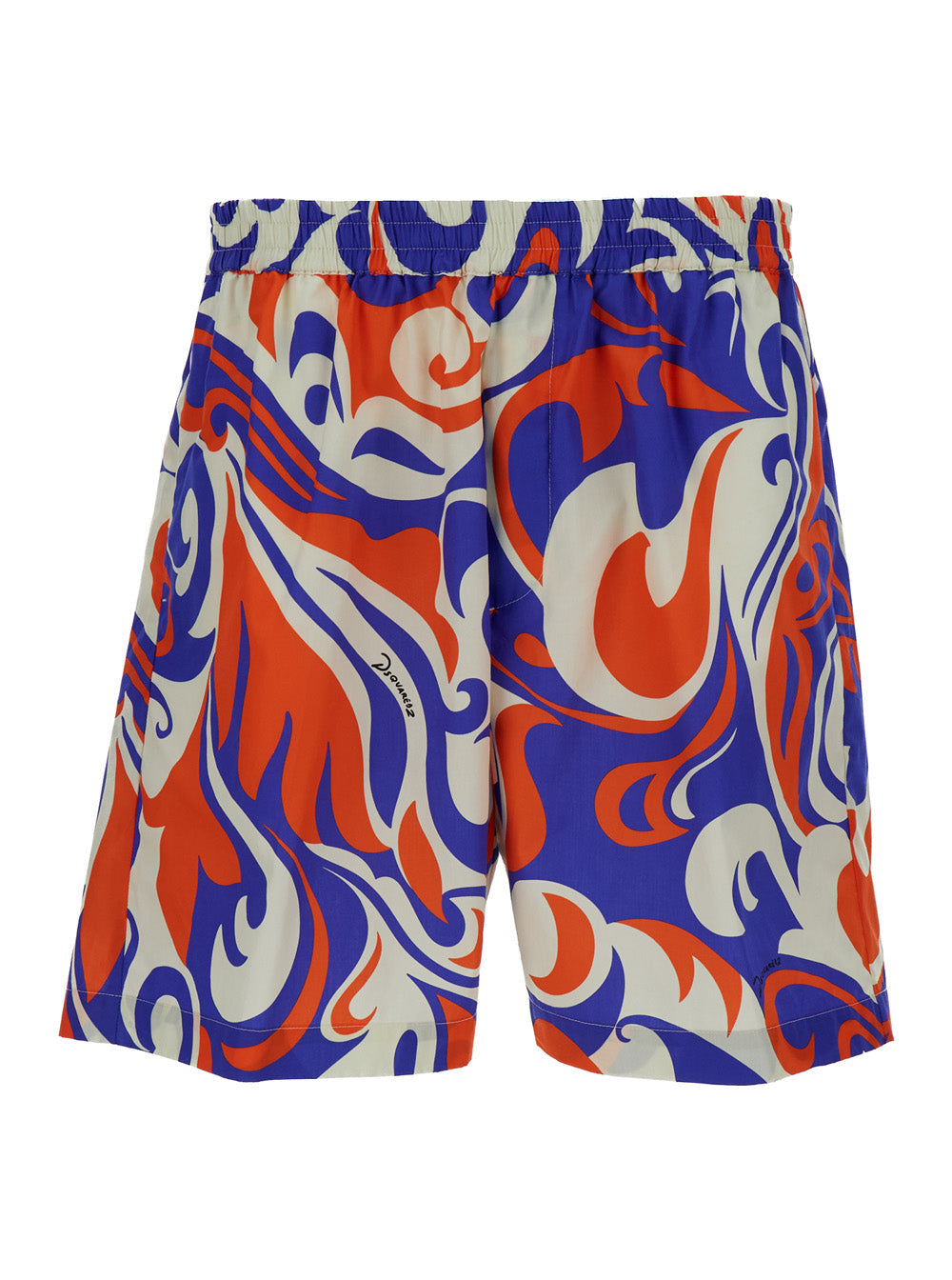 Dsquared2 Men Multicolored Palm Beach Waves Shorts In Cotton Man