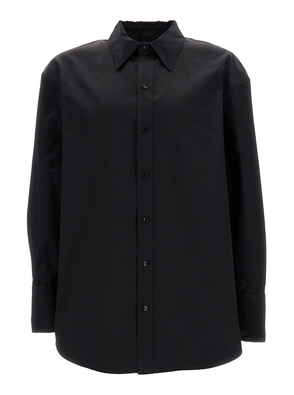 Saint Laurent Men Black Oversize Satin Shirt In Silk Woman