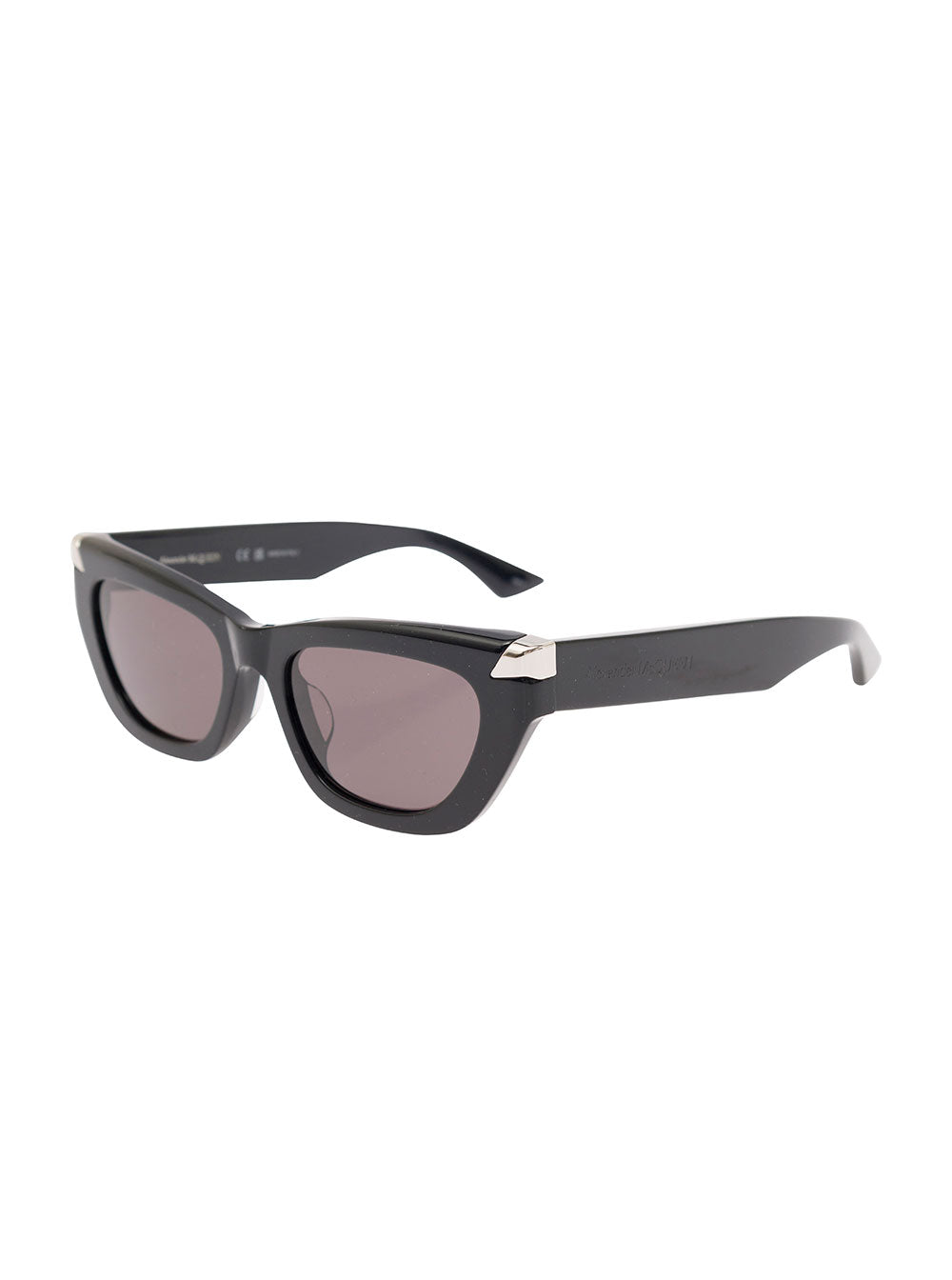 Alexander Mcqueen Women 'Punk' Black Geometric With Engraved Logo In Acetate Woman