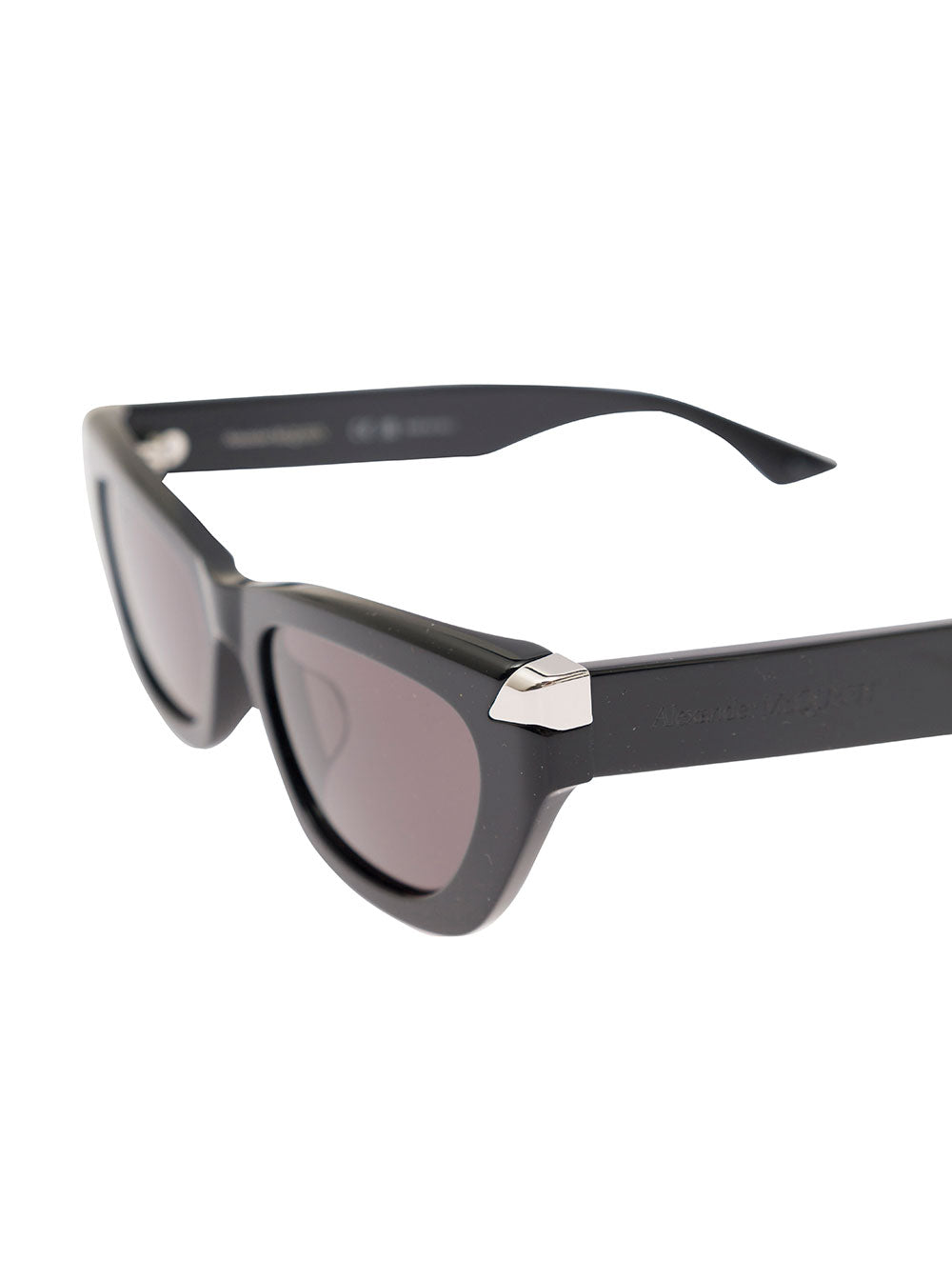 Alexander Mcqueen Women 'Punk' Black Geometric With Engraved Logo In Acetate Woman