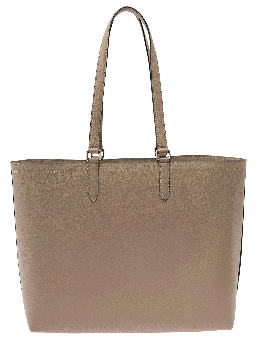 Fendi Men Beige Tote Bag With Embossed Logo In Leather Man