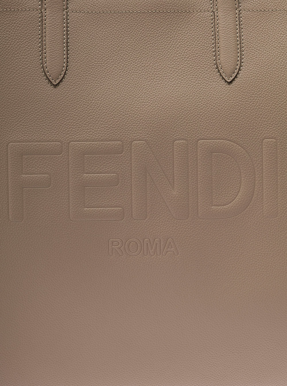 Fendi Men Beige Tote Bag With Embossed Logo In Leather Man